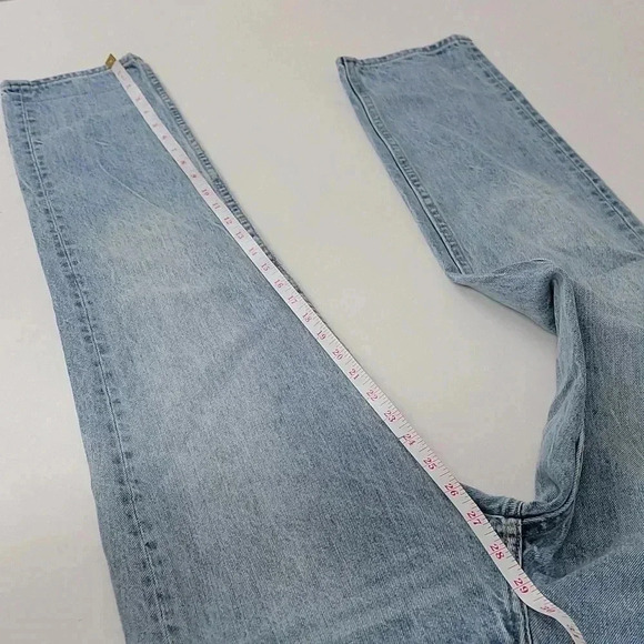 Denim Forum The Ex Boyfriend High Waisted Tapered Relaxed Mid Blue Wash - Picture 7 of 15